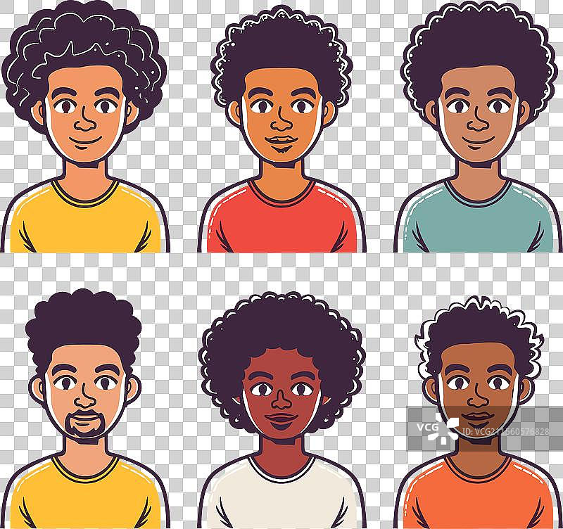 六个各具特色的卡通角色图片素材