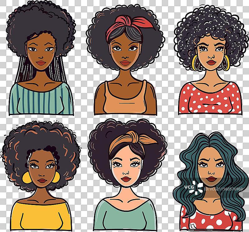 六位多元化的非裔美国女性偶像图片素材