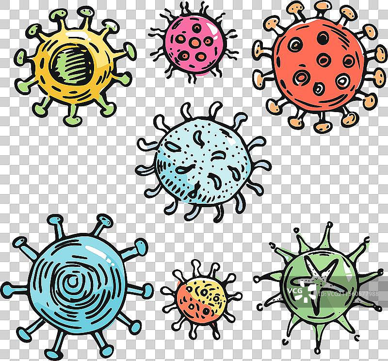 色彩斑斓的病毒集合图片素材