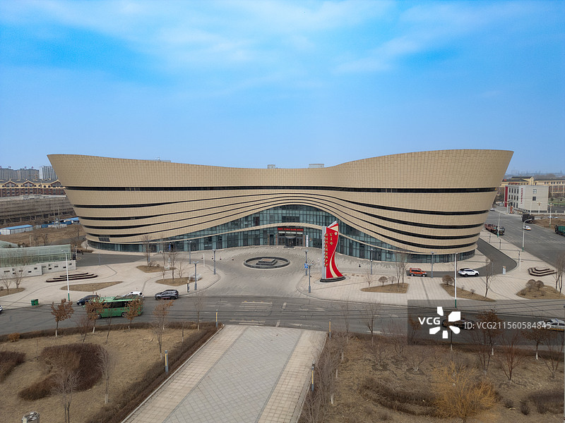 吉林省长春市公主岭市 档案馆/城建馆/文化馆 航拍视角图片素材