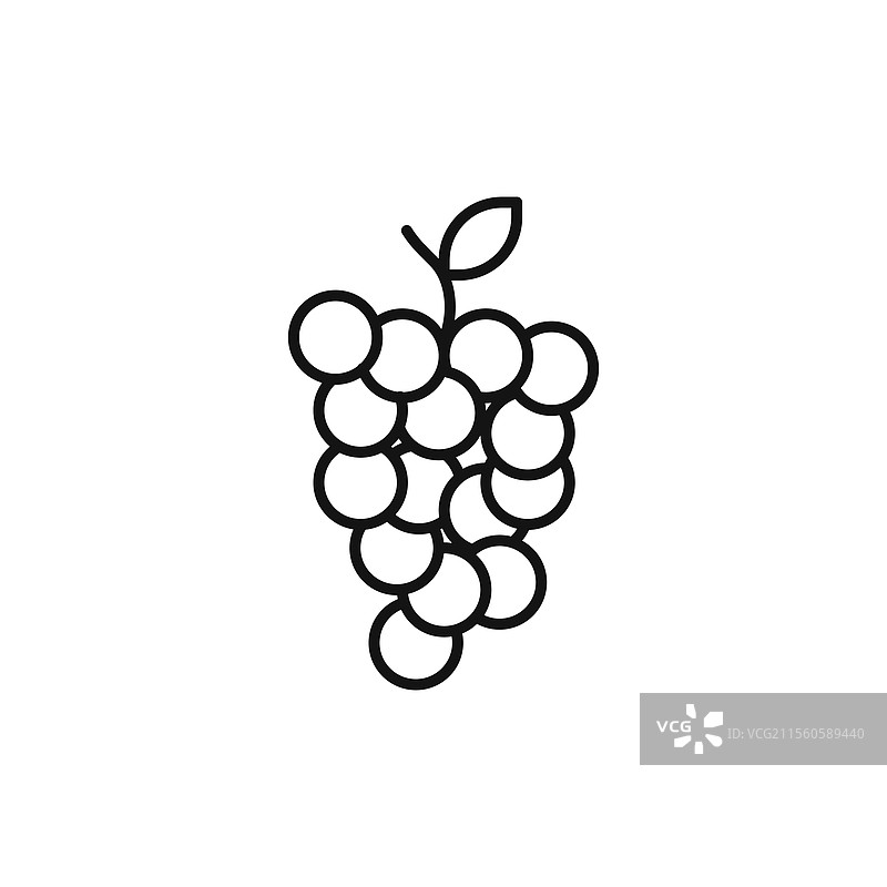 简单的葡萄图标，细线设计图片素材
