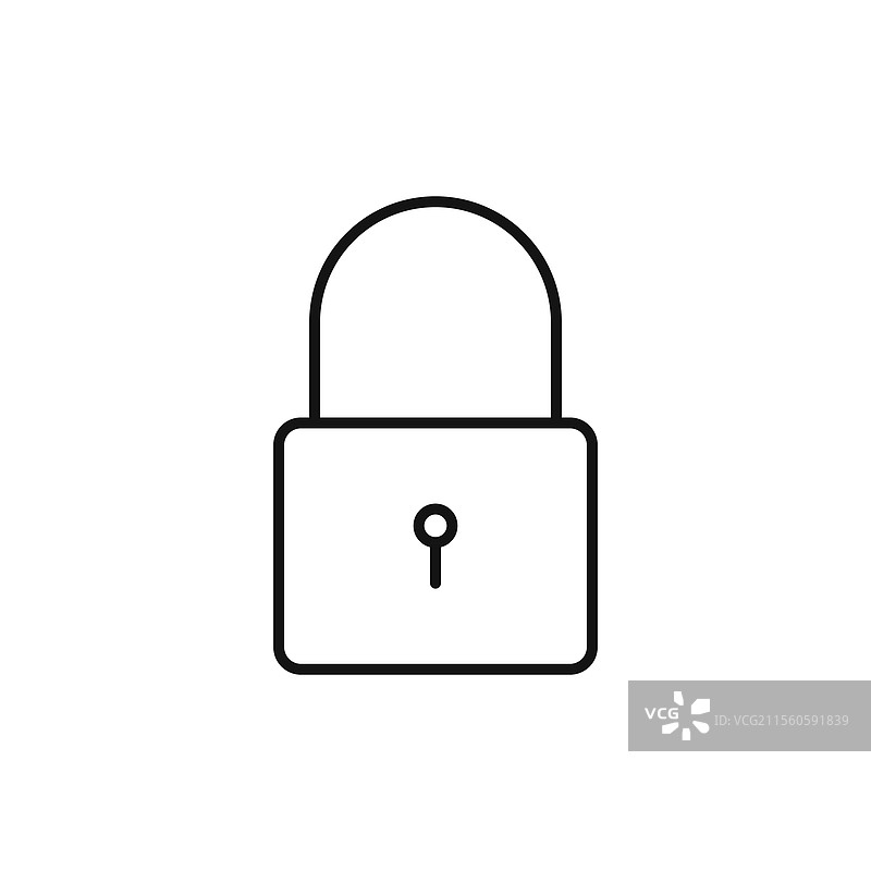 简单的细线锁图标图片素材