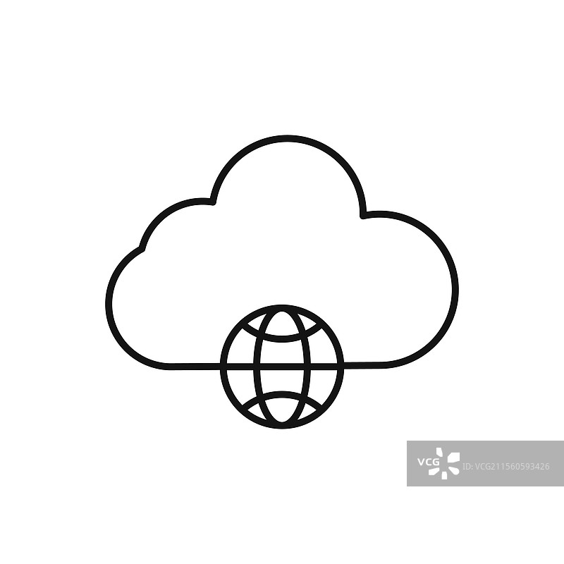 网络云图标 简约细线图标图片素材