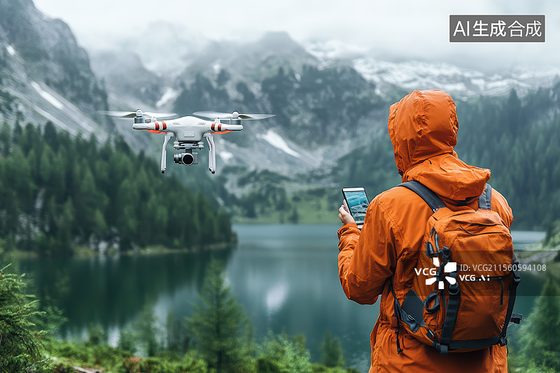 【AI数字艺术】山间无人机摄影图图片素材