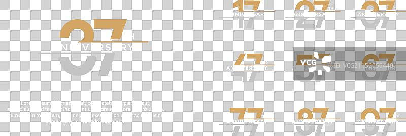 金色和银色的周年纪念标志套件图片素材