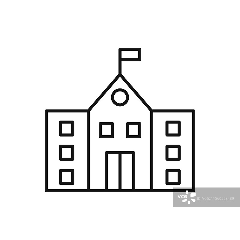 学校图标 简约细线图标图片素材