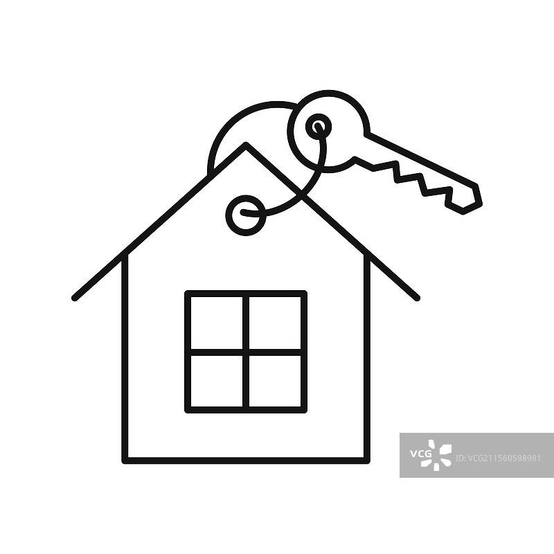 出售或出租房屋图标，简单细线图标图片素材