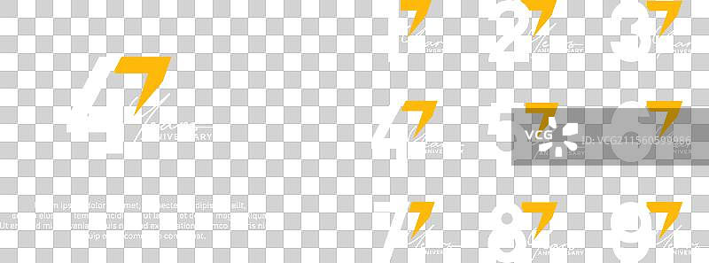 白色和黄色的周年纪念标志组合图片素材