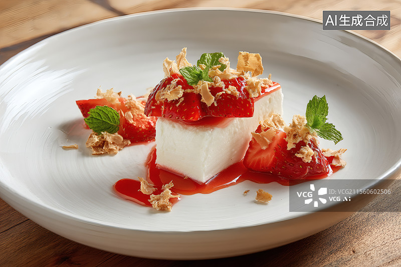 【AI数字艺术】草莓冰淇淋甜点图片素材