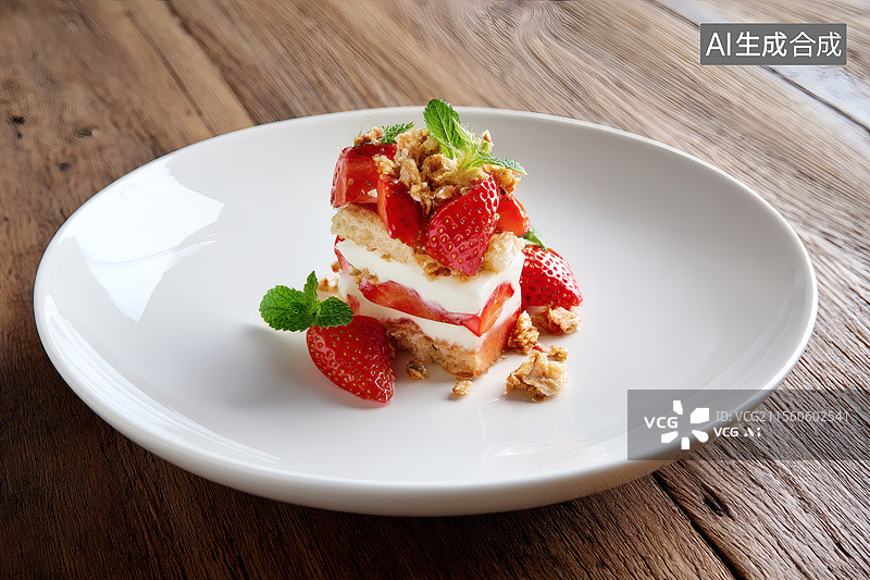【AI数字艺术】草莓冰淇淋甜点图片素材