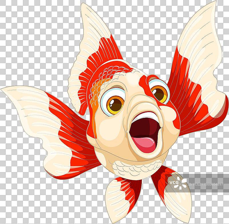 色彩斑斓的快乐金鱼游泳图案图片素材