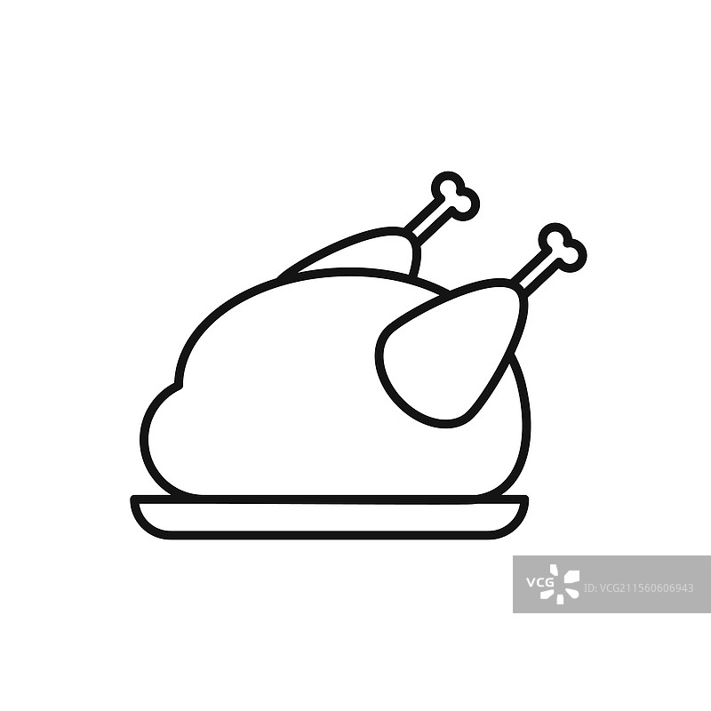 火鸡图标 简约细线图标图片素材