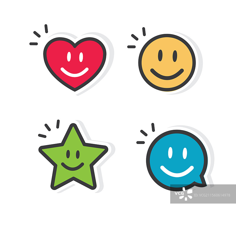 微笑形状图标素材集图片素材