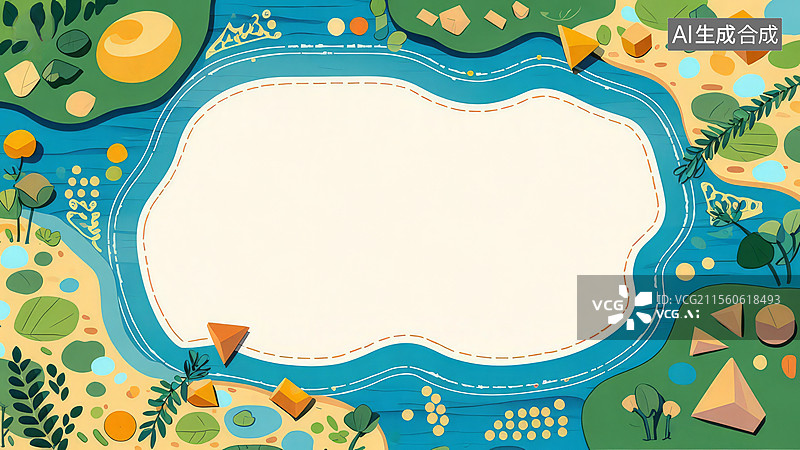 【AI数字艺术】2D卡通最大-卡通风格的自然景观背景图片素材