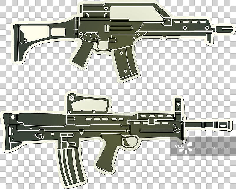 突击步枪贴纸图片素材