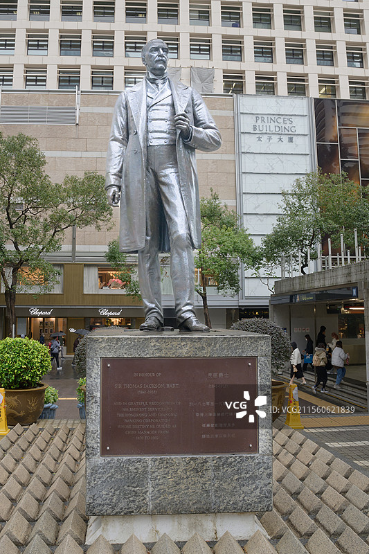 中国，香港，香港上海汇丰银行，昃臣爵士塑像图片素材