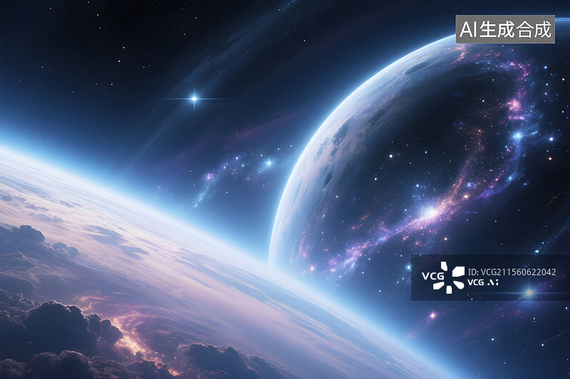 【AI数字艺术】科技3D智能宇宙未来空间动感概念背景广告图片素材