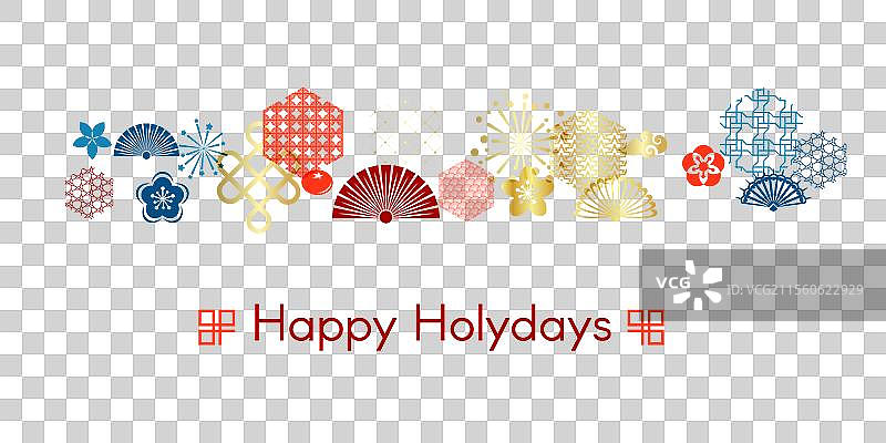 假日中国和亚洲背景与分隔线图片素材