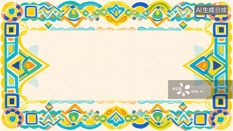 【AI数字艺术】2D卡通环绕-几何图案装饰边框图片素材