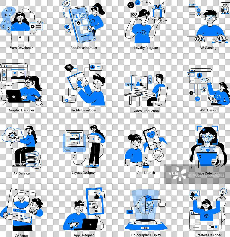 网页设计与开发涂鸦集合图片素材