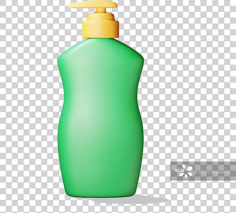 带有分配泵的3D塑料瓶，孤立展示图片素材