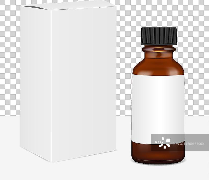 绘制医学用棕色玻璃瓶和图片素材