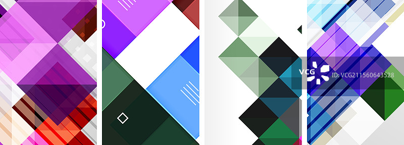 一套多彩的方形海报商业模板图片素材