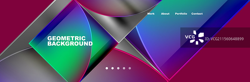 圆形三角形和正方形网站页面模板图片素材