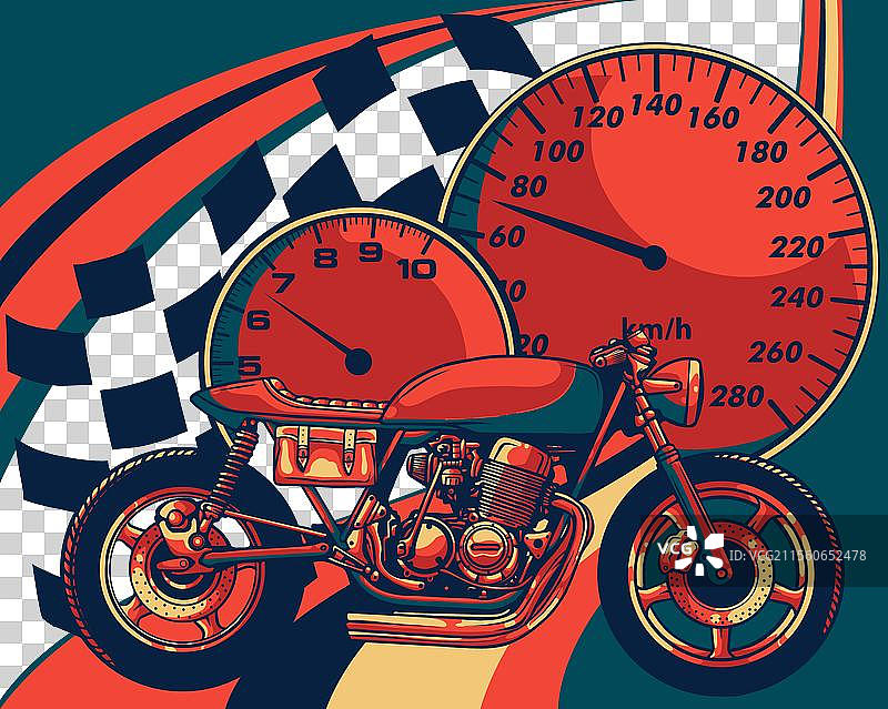 复古摩托车与图片素材