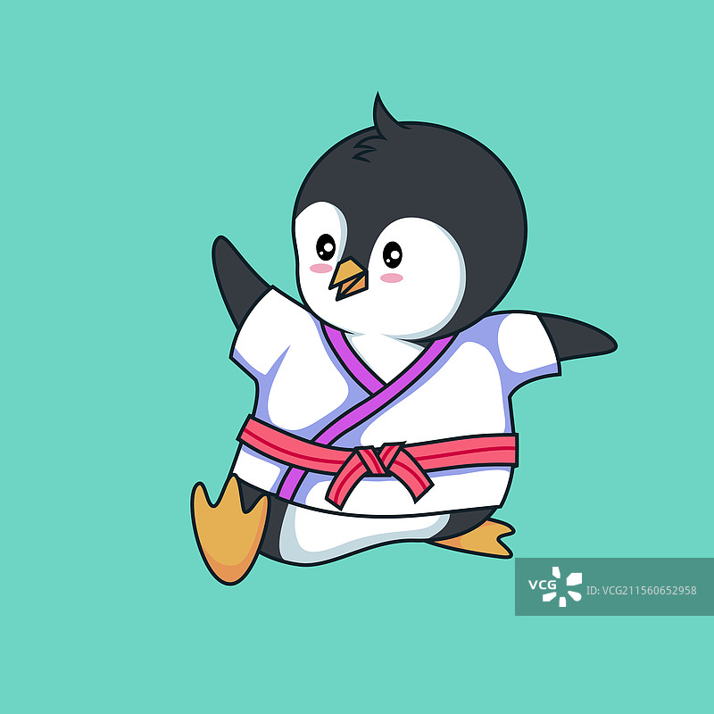 企鹅空手道图片素材