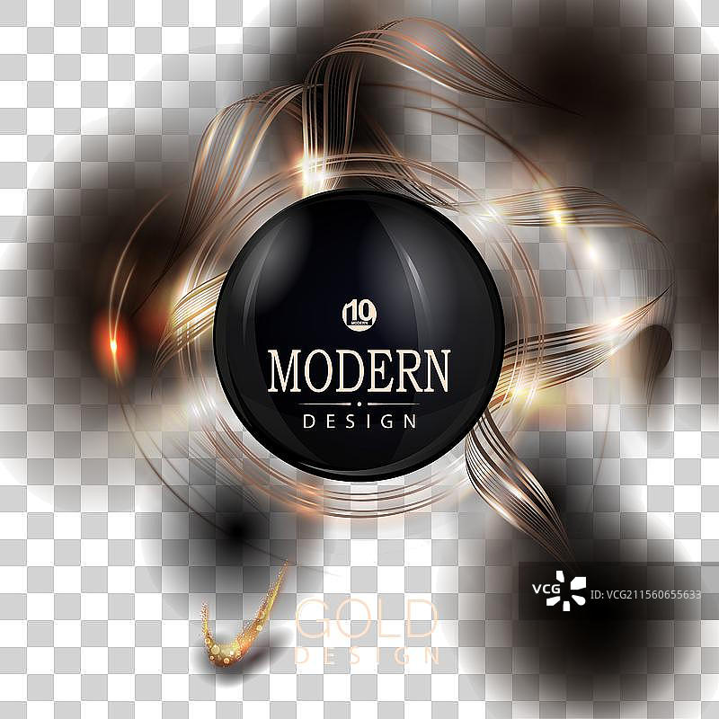 带圆形金框的孤立设计元素图片素材