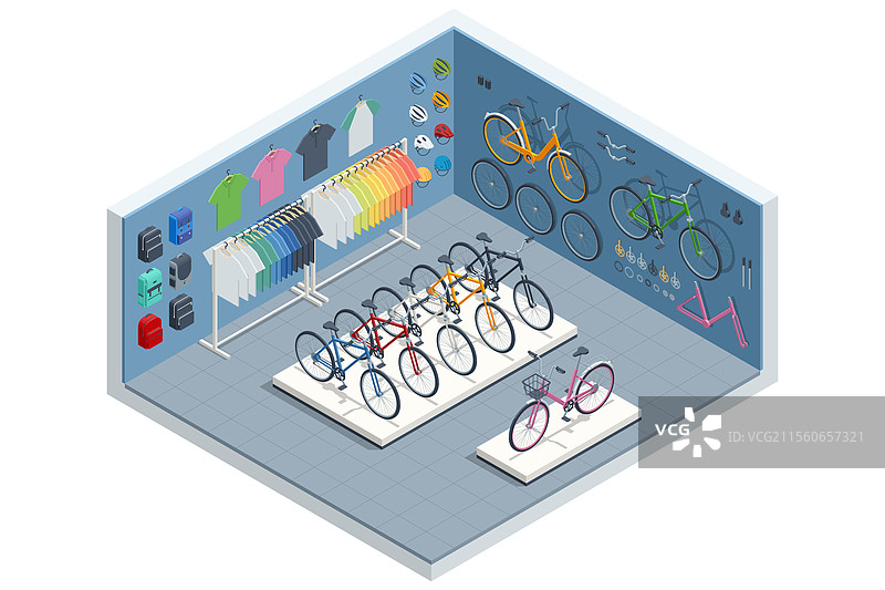 一辆自行车的等轴测图图片素材