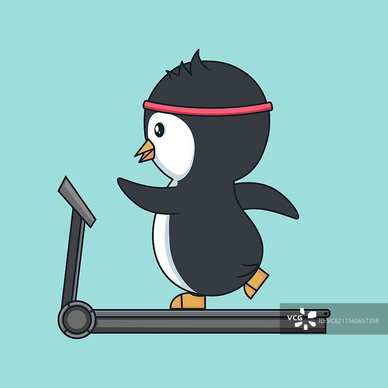 企鹅跑步机图片素材