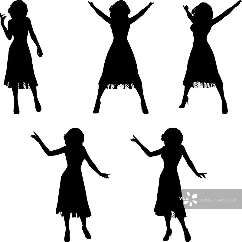 跳舞女性的剪影图片素材