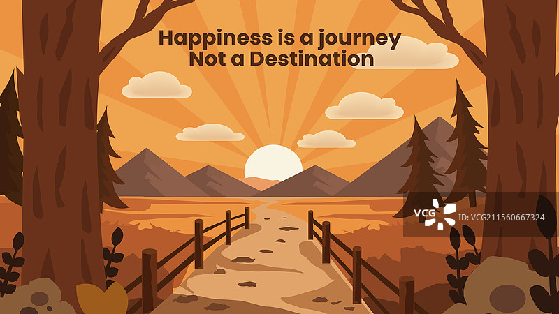 幸福是一段旅程，而不是一个目的地。图片素材