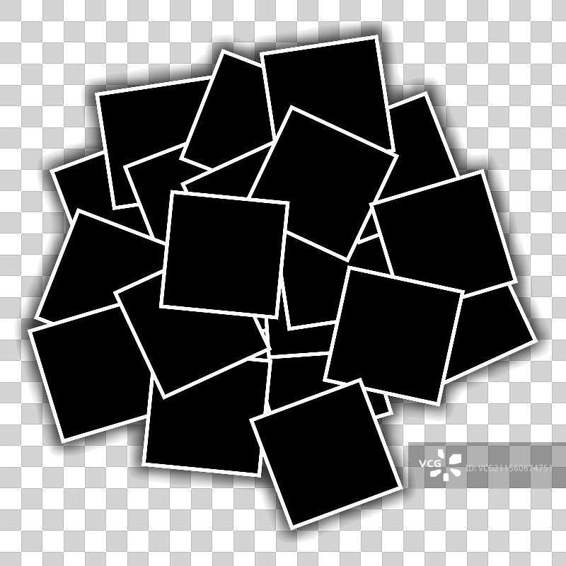 许多即时照片孤立在白色背景上图片素材