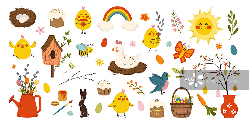复活节纹理设计元素集合图片素材