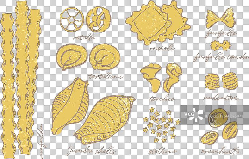 手绘意大利面指南图片素材