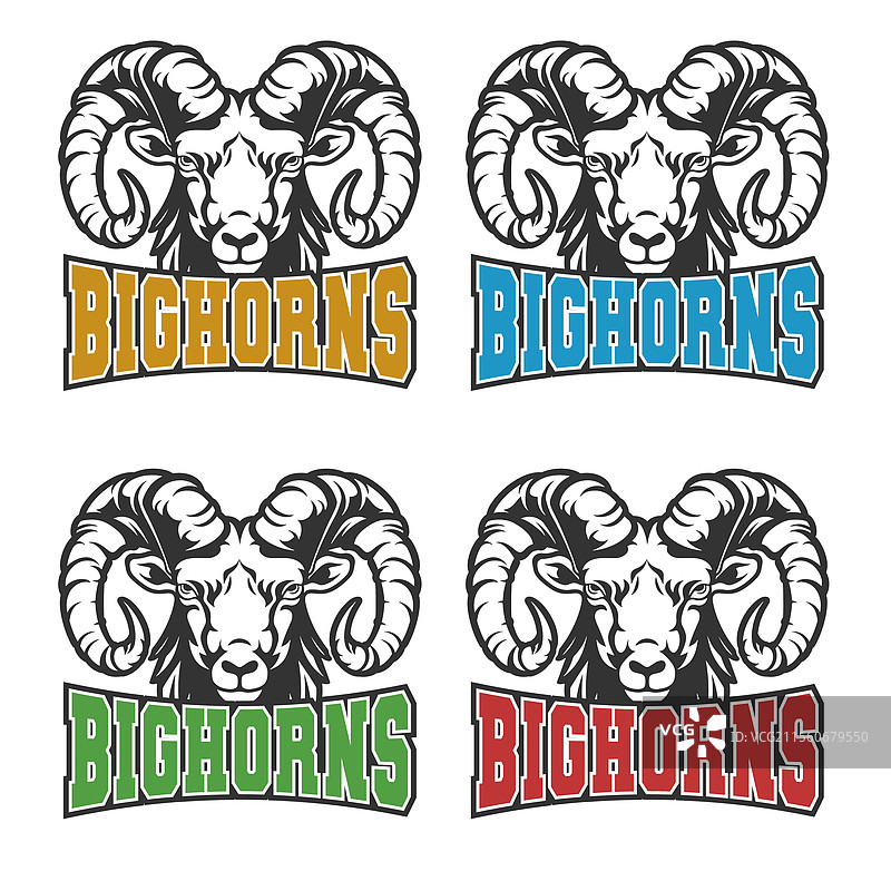 大角羊剪贴画设计吉祥物图片素材