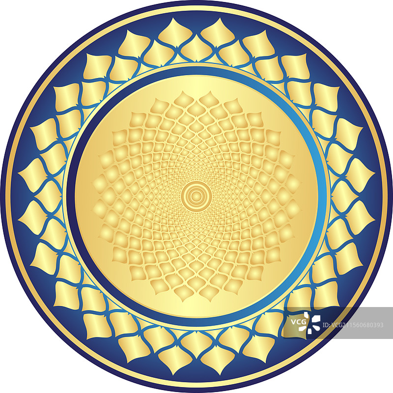 复古风格的金色装饰镀金盘子图片素材
