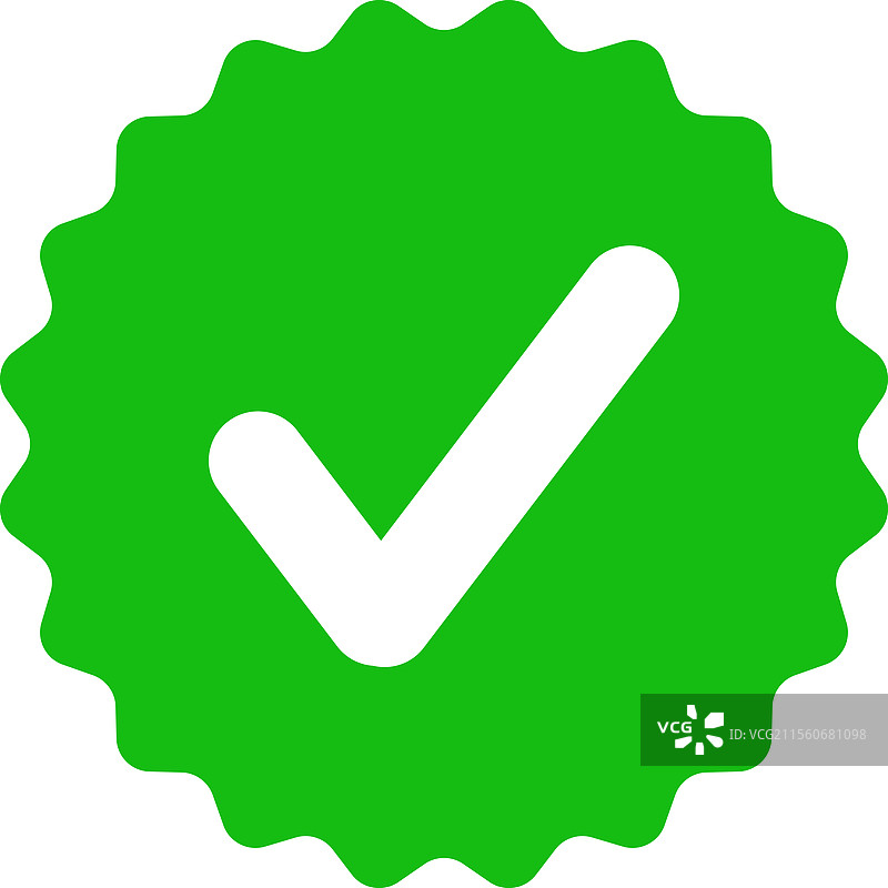 扁平风格的绿色勾选标志图标图片素材