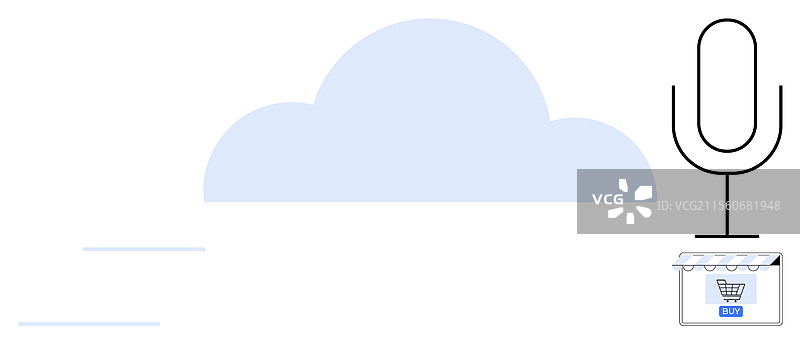 语音激活的云购物概念图片素材