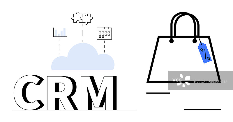 云CRM与零售购物概念的整合图片素材