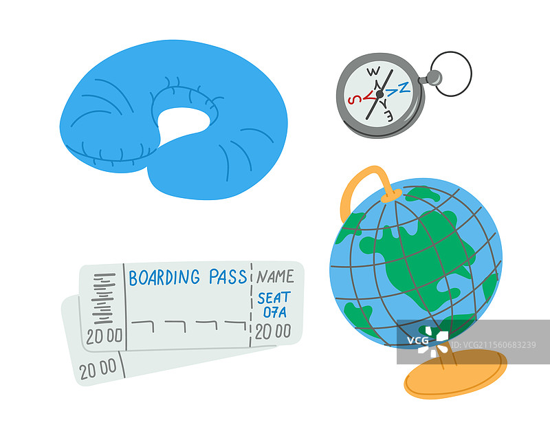 旅行必备物品套装图片素材