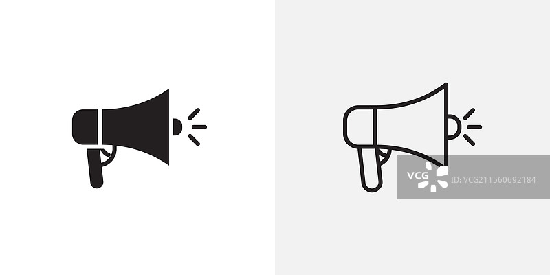 应用程序和用户界面设计的扩音器图标包图片素材