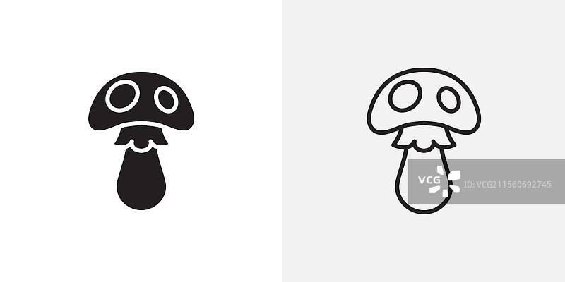 应用程序和用户界面设计用的蘑菇图标包图片素材