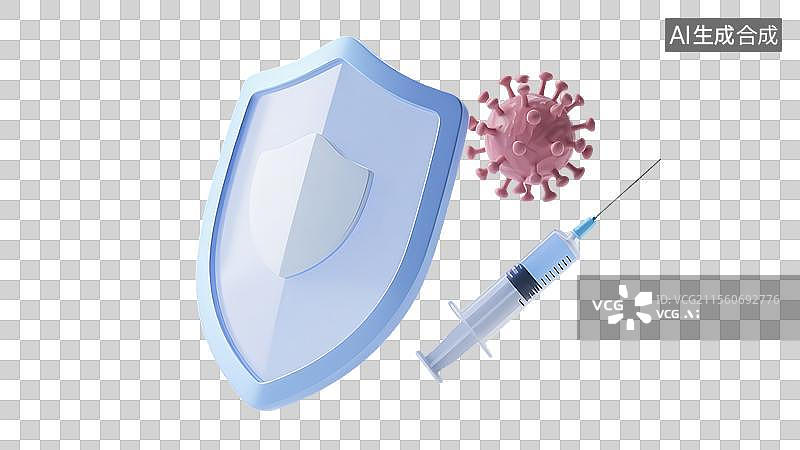 【AI数字艺术】病毒和疫苗注射器图片素材