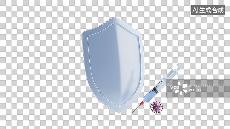 【AI数字艺术】病毒和疫苗注射器图片素材