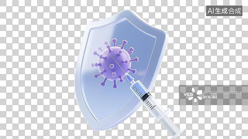 【AI数字艺术】病毒和疫苗注射器图片素材