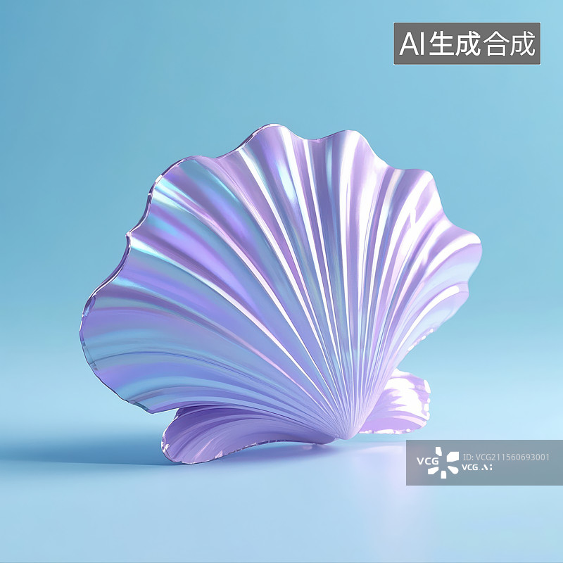 【AI数字艺术】幻彩镭射贝壳图片素材